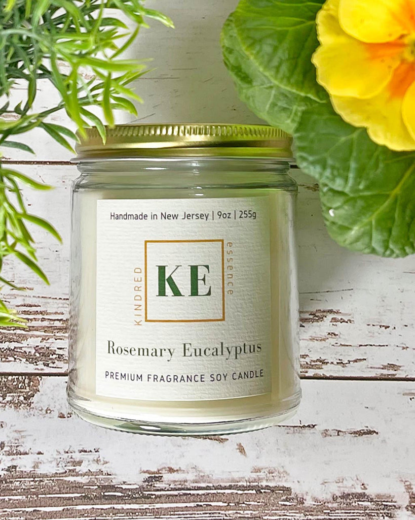 Rosemary Eucalyptus Herbal Soy Candle by Kindred Essence