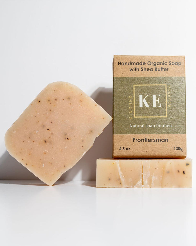 Kindred Essence Frontiersman Exfoliating Organic Shea Butter Men's Bar Soap