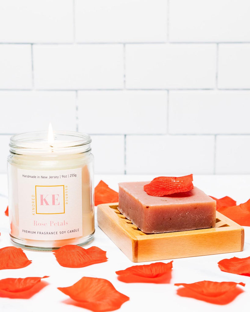Kindred Essence Rose Petals Spa Candle and Soap Gift Set