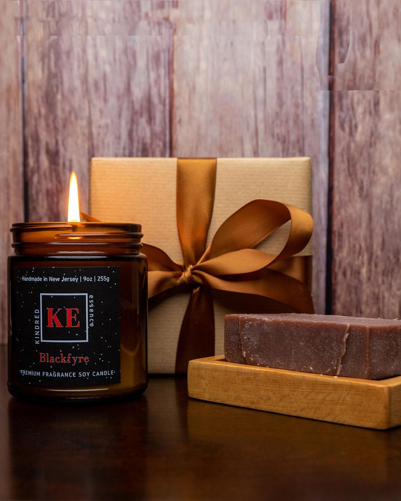 Kindred Essence Blackfyre 3-Piece Candle and Soap Gift Set for men