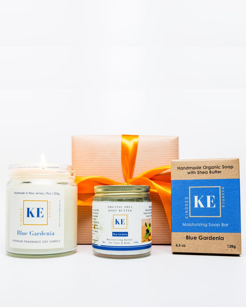 Kindred Essence Blue Gardenia Bath and Body Candle Gift Set