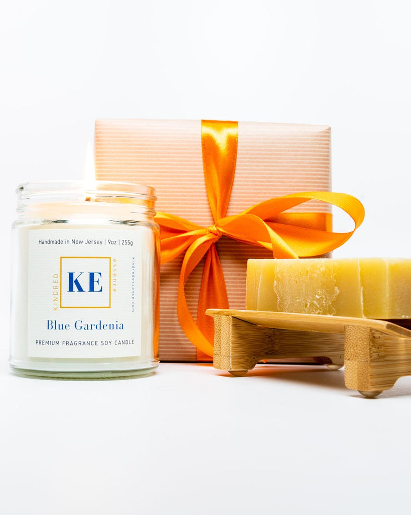 Kindred Essence Blue Gardenia Spa Candle and Soap Gift Set