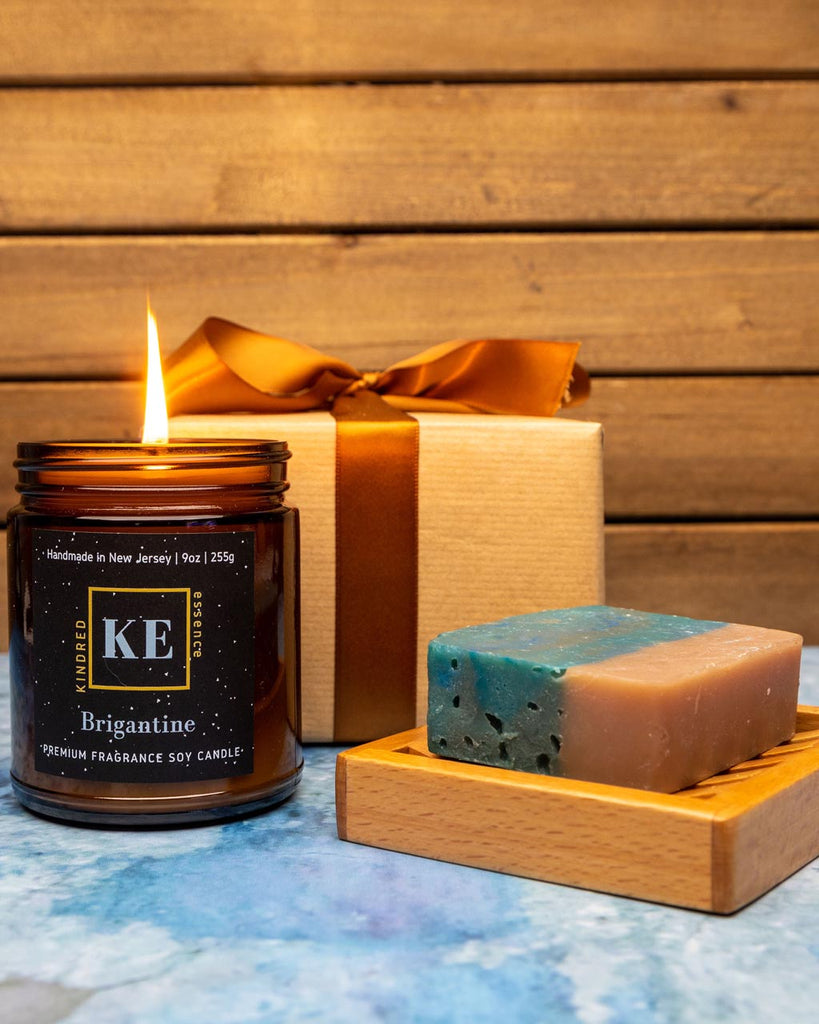Kindred Essence Brigantine 3-Piece Candle and Soap Gift Set for men