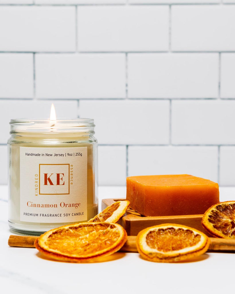 Kindred Essence Cinnamon Orange Spa Candle and Soap Gift Set