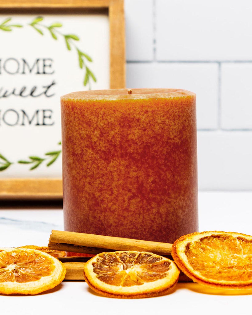 Kindred Essence Cinnamon Orange Pillar Candle 3x3.75