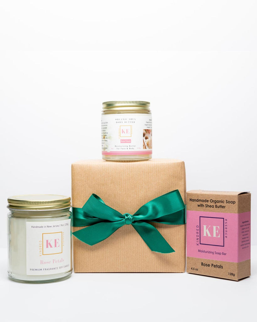 Kindred Essence Rose Petals Bath and Body Candle Gift Set